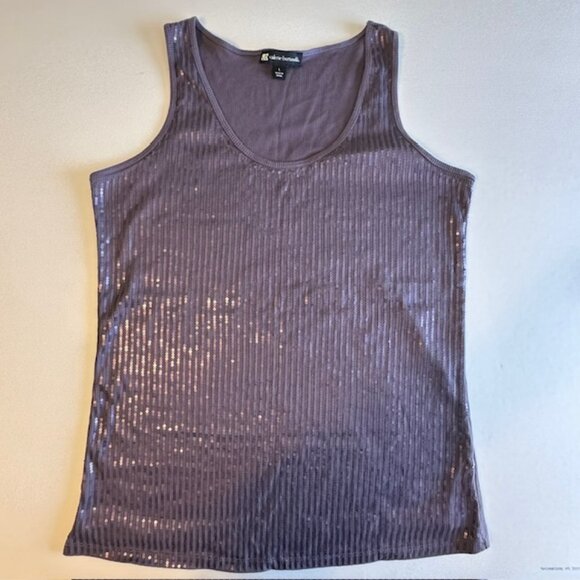 Valerie Bertinelli Purple Sequin Tank Size L - Picture 4 of 8